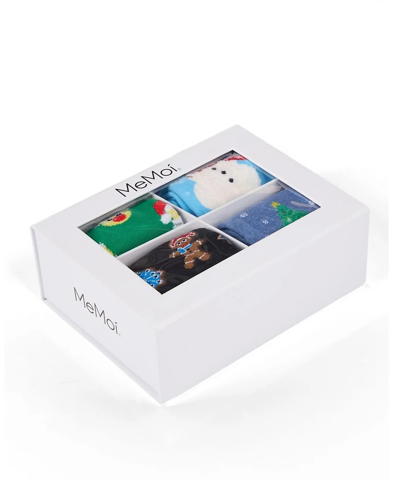 MeMoi Women's 4 Pair Christmas Novelty Crew Socks Gift Set