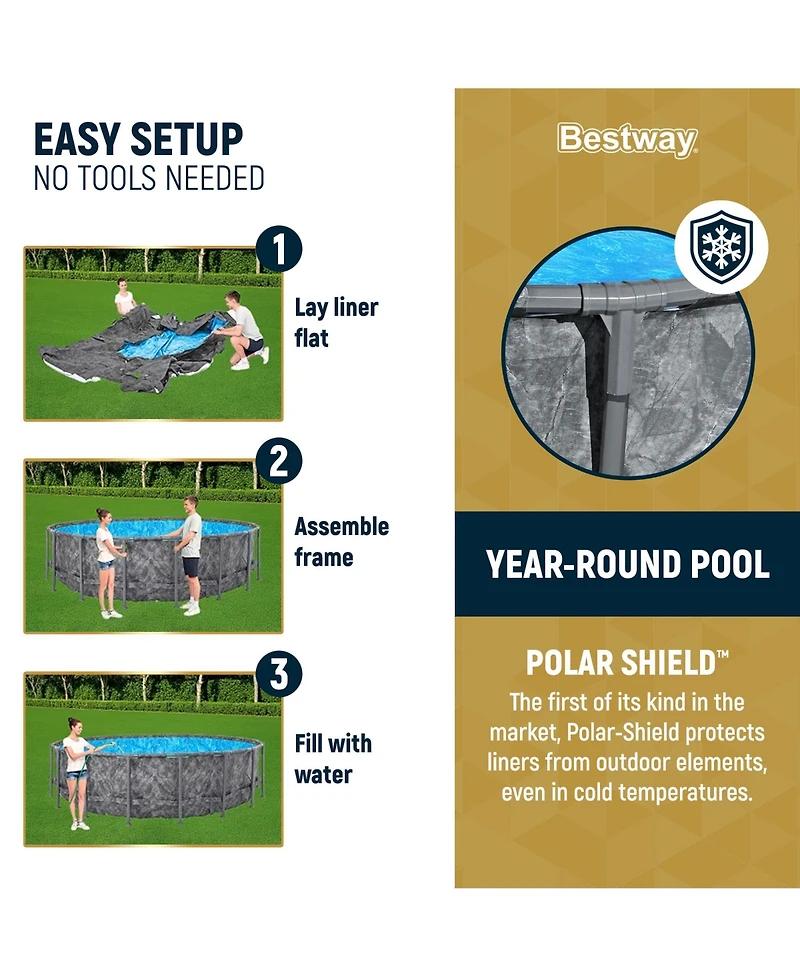 Bestway Apx 365 18'x52" Round Above Ground Swimming Pool Set with Pump & Ladder