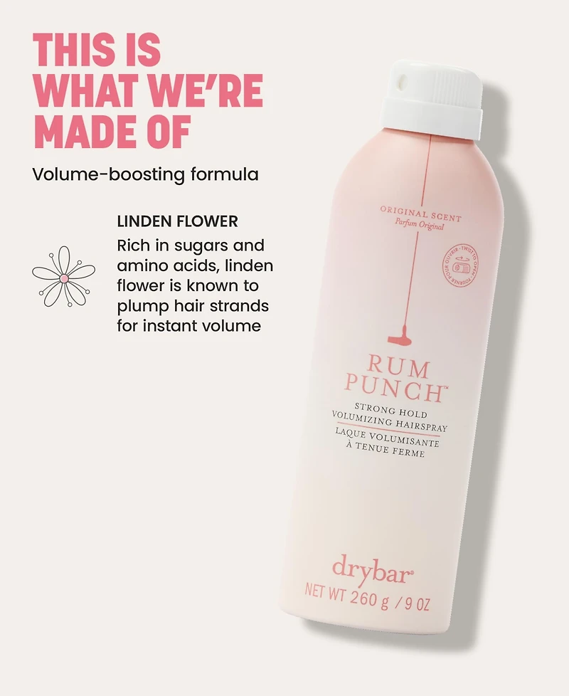 Drybar Rum Punch Strong Hold Volumizing Hairspray, 9 oz.