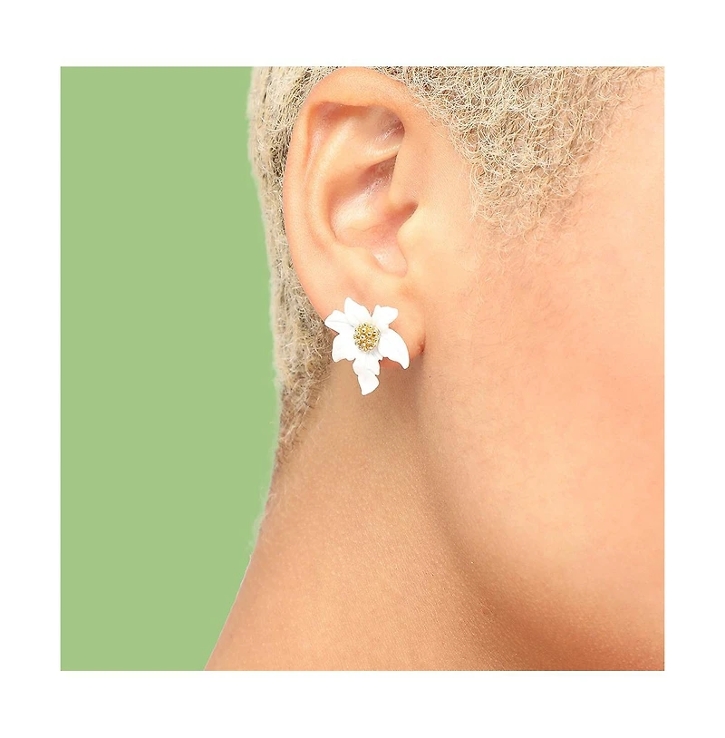 Sohi Women's Green Wild Flower Stud Earrings
