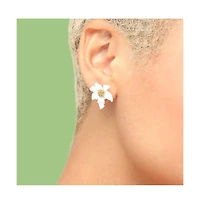 Sohi Women's Green Wild Flower Stud Earrings