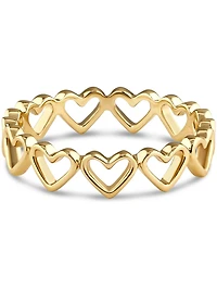 Devata Open Heart Eternity Ring in Gold Plated Sterling Silver