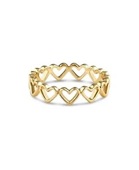 Devata Open Heart Eternity Ring In Gold Plated Sterling Silver Size 8