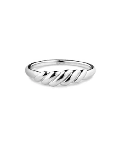 Devata Rope Ring In Rhodium Plated Sterling Silver Size 8