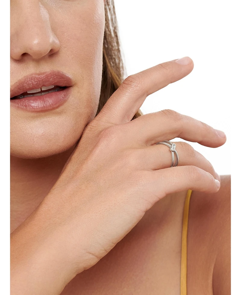 Devata Love Knot Ring in Rhodium Plated Sterling Silver