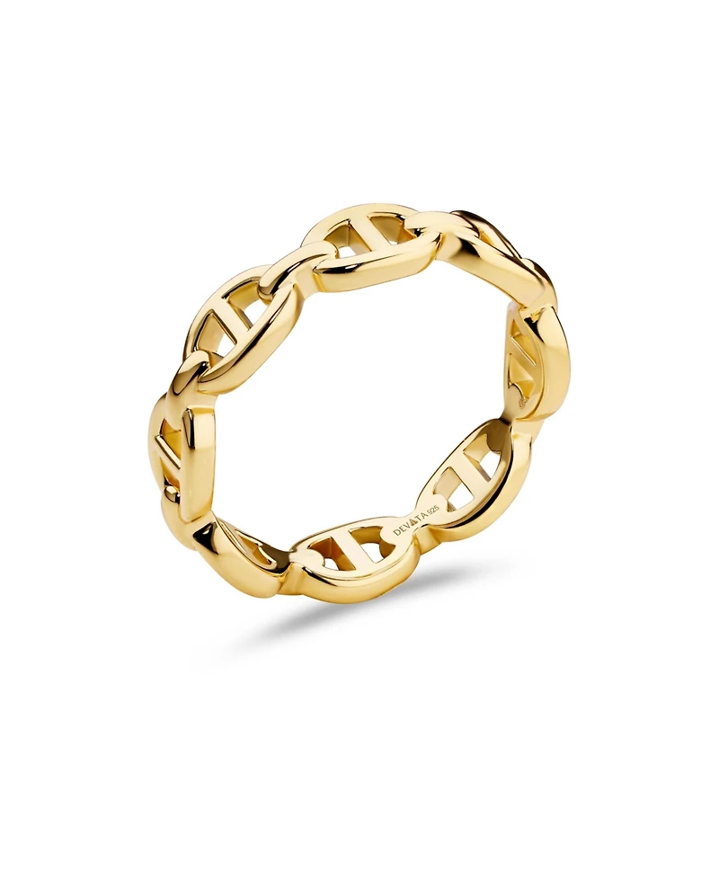 Devata Mariner Link Ring in Gold Plated Sterling Silver