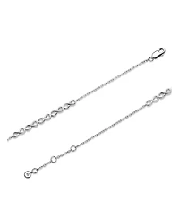 Devata Infinity Chain Bracelet in Rhodium Plated Sterling Silver, Adj 6.5/7.0/7.5 inch