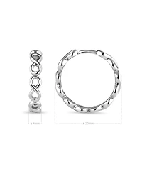 Devata Infinity Hoop Earrings in Rhodium Plated Sterling Silver