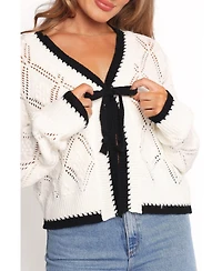 Petal and Pup Women's Lainy Bow Tie Font Cardigan