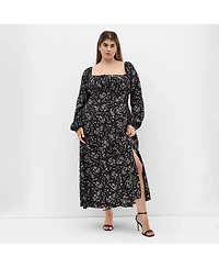 City Chic Women's Abbigail Long Sleeve Print Maxi Dress