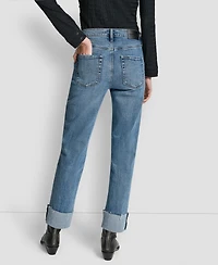 Dkny Jeans Women's High-Rise Classic Cuffed Straight-Leg