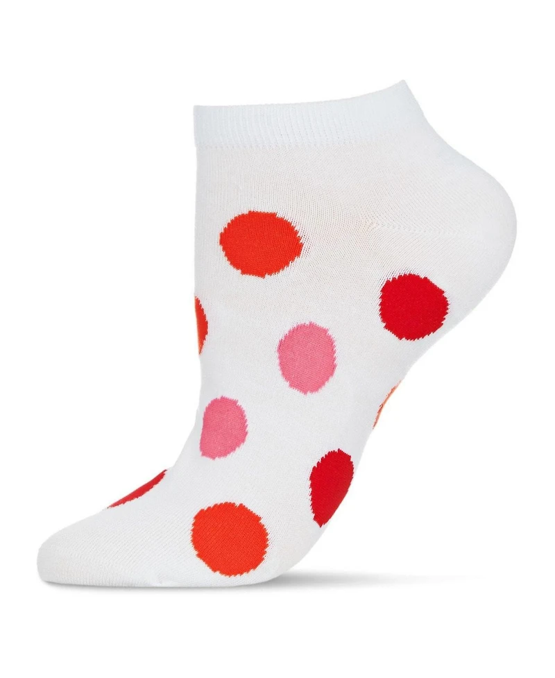 MeMoi Women's Polka Dance Soft-Fit Cotton-Rich Low Cut Socks