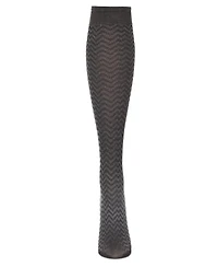 MeMoi Women's Horizontal Zag Opaque Knee High Socks