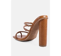 Womens Dandelion High Block Heeled Croc Sandals