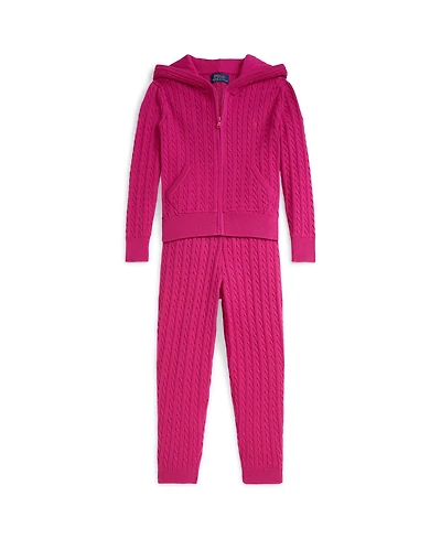 Polo Ralph Lauren Girls 2T-6X 2-Pc. Mini-Cable Full-Zip Hoodie and Pants Set