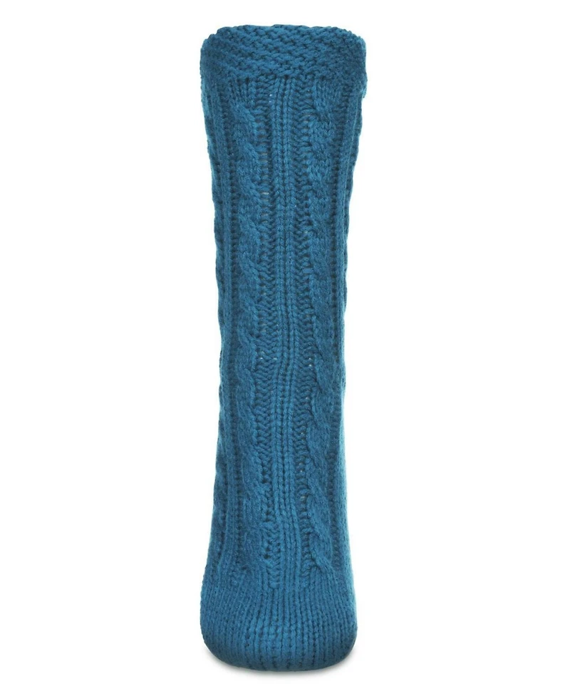 MeMoi Women's Cable Knit Sherpa-Lined Lounge Sock