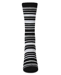 MeMoi Women's Soft Striped Cashmere Crew Socks