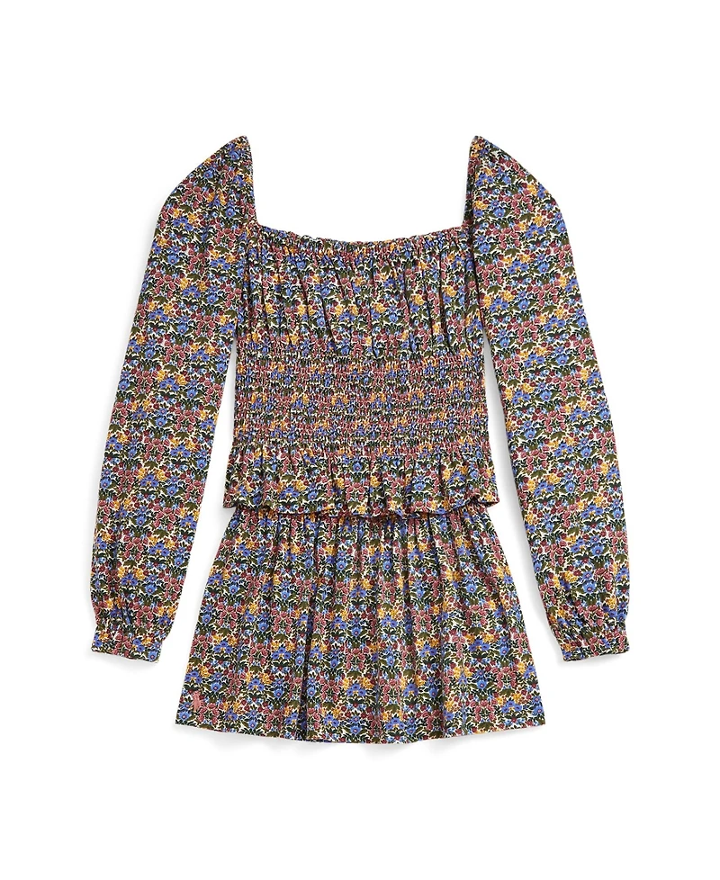 Polo Ralph Lauren Girls 7-16 2-Pc. Floral Smocked Top and Skirt Set