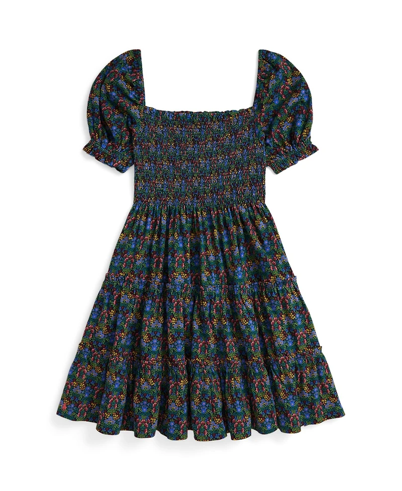 Polo Ralph Lauren Girls 7-16 Floral Smocked Short Sleeves Dress