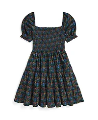 Polo Ralph Lauren Girls 7-16 Floral Smocked Short Sleeves Dress