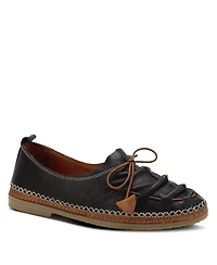 Spring Step Berna Leather Slip-On Shoes with Elastic Vamp and Whip-Stitched Details