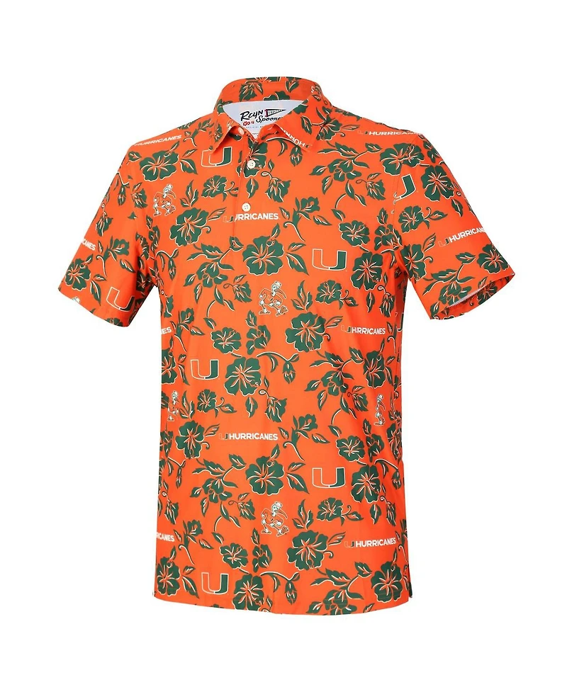 Reyn Spooner Men's Orange Miami Hurricanes Pua Performance Polo Shirt