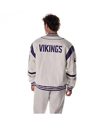The Wild Collective Men's and Women's White Minnesota Vikings Oversized Retro Full-Zip Jacket