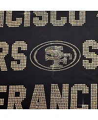 Gameday Couture Women's Black San Francisco 49ers Relaxed Drop Shoulder Hype Era Rhinestone Text Sweatshirt