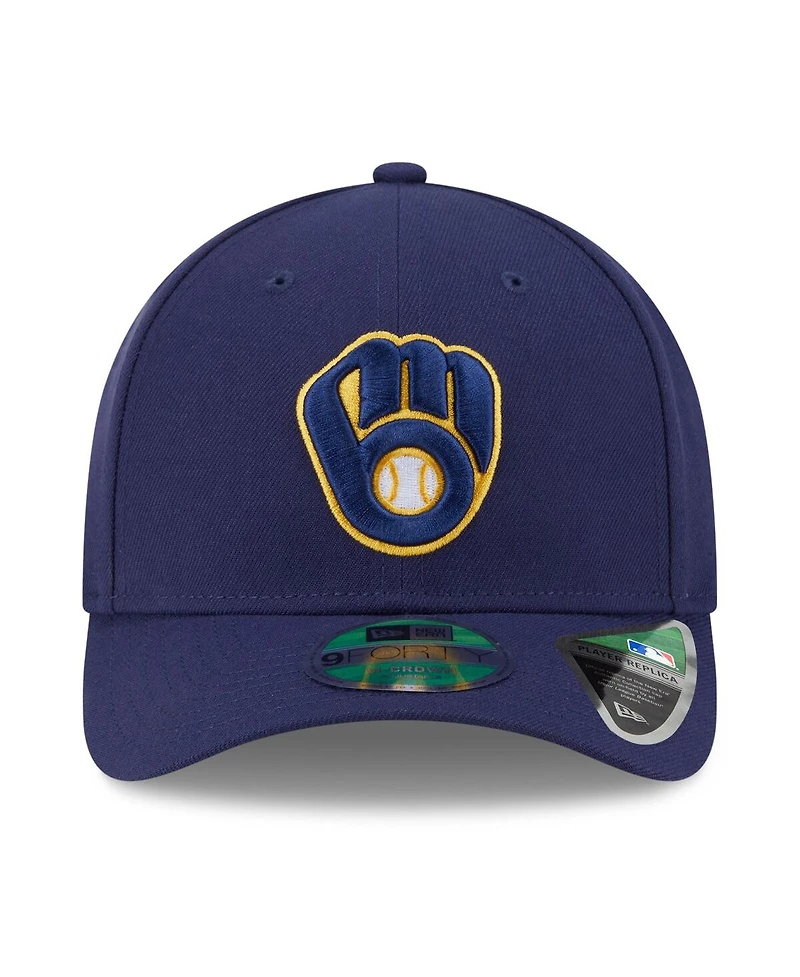 New Era Men's Navy Milwaukee Brewers 2025 Mlb Postseason Side Patch 9FORTY Adjustable Hat