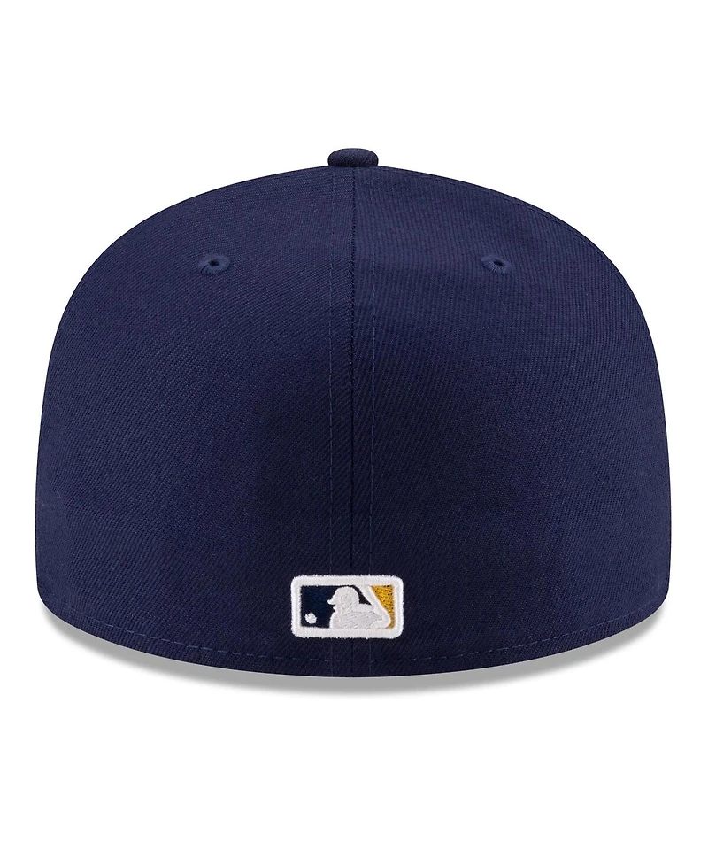 New Era Men's Navy/Gold Milwaukee Brewers 2025 Mlb Postseason Side Patch 59FIFTY Fitted Hat