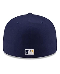 New Era Men's Navy/Gold Milwaukee Brewers 2025 Mlb Postseason Side Patch 59FIFTY Fitted Hat