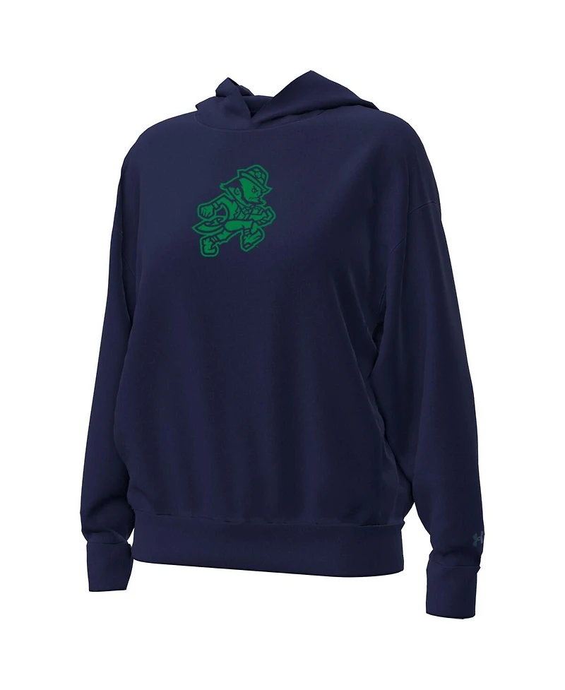 Under Armour Women's Navy Notre Dame Fighting Irish Leprechaun Icon Fleece Pullover Hoodie
