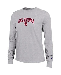 Champion Women's Gray Oklahoma Sooners Arch Over Logo Long Sleeve T-Shirt