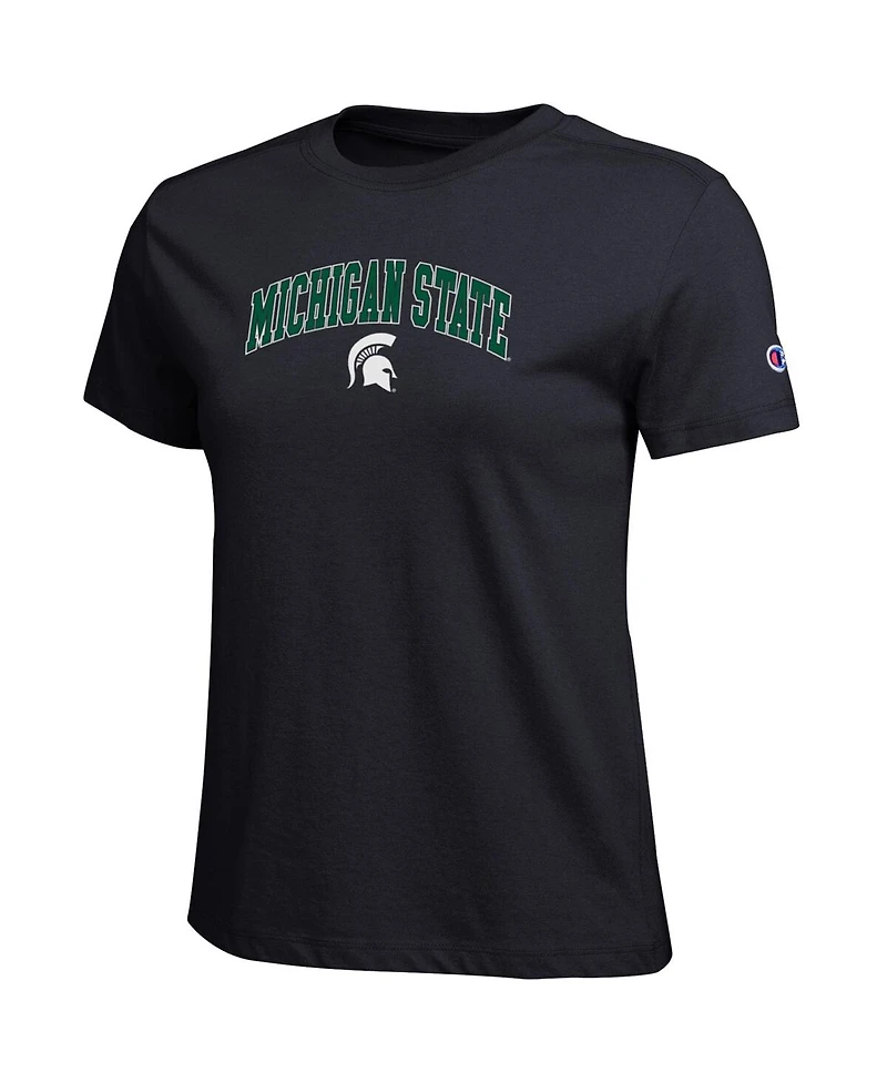 Champion Women's Black Michigan State Spartans Arched Over Logo T-Shirt