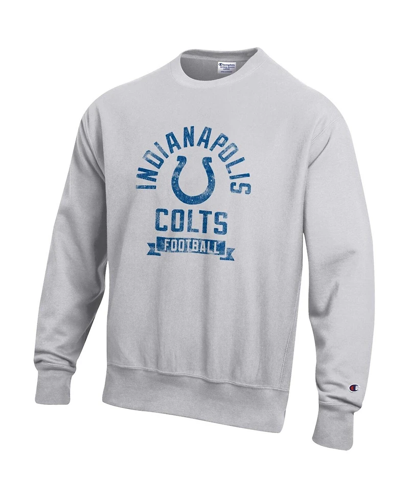 Champion Men's Heather Gray Indianapolis Colts Reverse Weave Fleece Pullover Sweatshirt