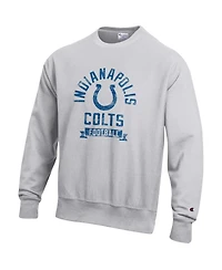 Champion Men's Heather Gray Indianapolis Colts Reverse Weave Fleece Pullover Sweatshirt