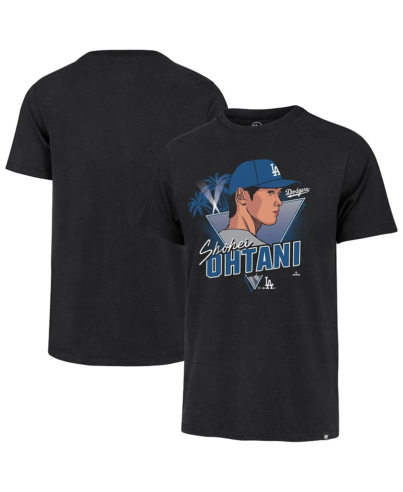 '47 Brand Men's Shohei Ohtani Black Los Angeles Dodgers Player Caricature Franklin T-Shirt