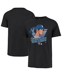 '47 Brand Men's Shohei Ohtani Black Los Angeles Dodgers Player Caricature Franklin T-Shirt
