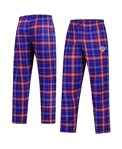 Concepts Sport Men's Blue/Orange New York Knicks Ultimate Plaid Flannel Pants