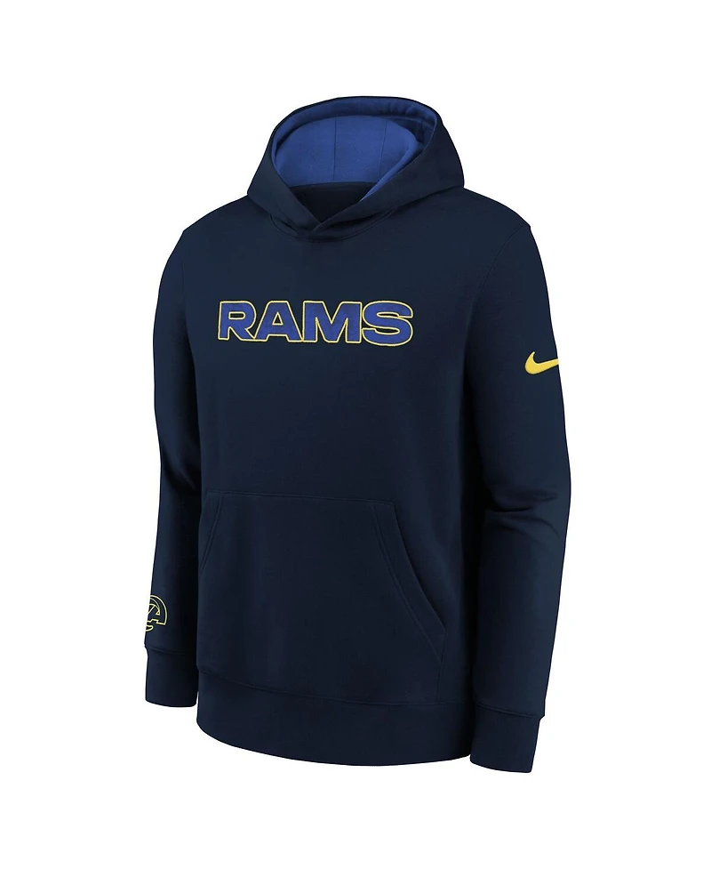 Nike Big Boys and Girls Midnight Blue Los Angeles Rams 2025 Rivalries Collection Club Hoodie