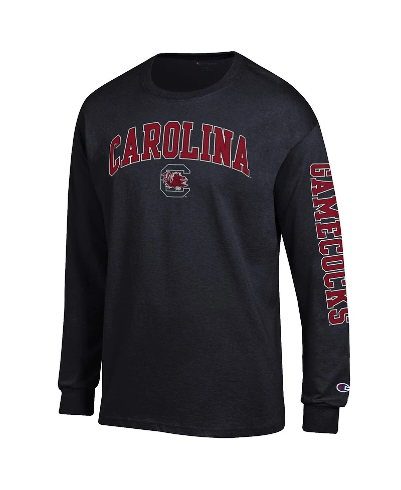 Champion Men's Black South Carolina Gamecocks Arch Over Logo 2-Hit Long Sleeve T-Shirt