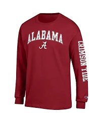 Champion Men's Crimson Alabama Tide Arch Over Logo 2-Hit Long Sleeve T-Shirt