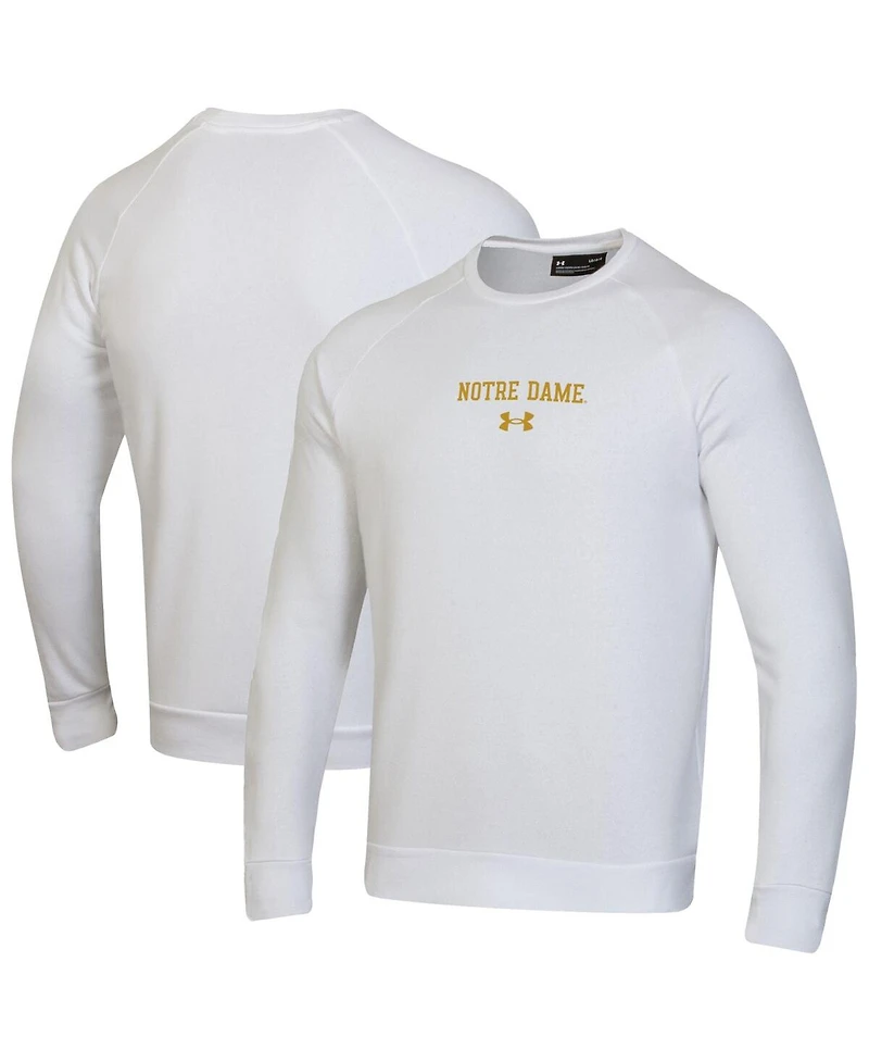 Under Armour Men's White Notre Dame Fighting Irish Sideline Rival Fleece Crewneck Sweatshirt