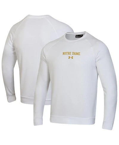 Under Armour Men's White Notre Dame Fighting Irish Sideline Rival Fleece Crewneck Sweatshirt