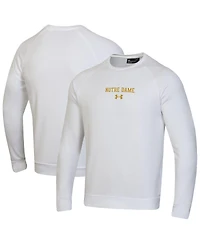 Under Armour Men's White Notre Dame Fighting Irish Sideline Rival Fleece Crewneck Sweatshirt