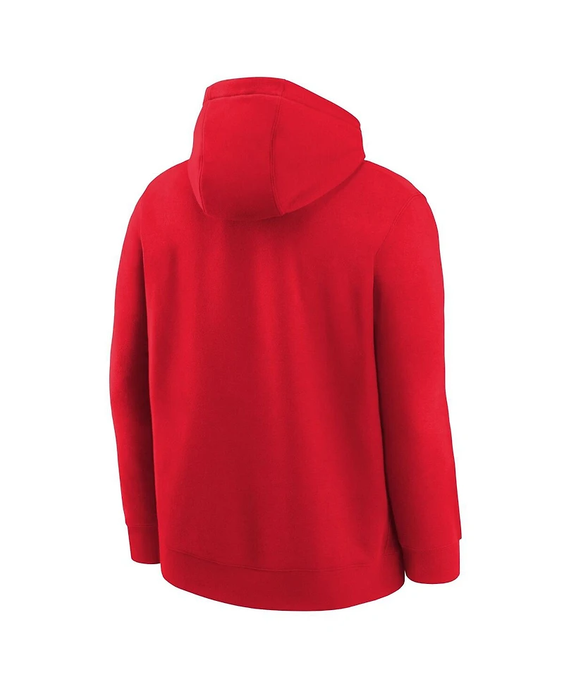 Nike Big Boys and Girls Red Chicago Bulls 2025/26 Club Fleece Practice Hoodie