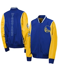 Outerstuff Big Boys and Girls Royal/Gold Golden State Warriors Two-Pointer Full-Zip Windbreaker Jacket
