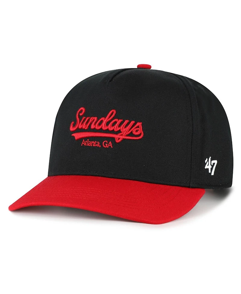 '47 Brand Men's Black/Red Atlanta Falcons Sundays Sure Shot Hitch Two-Tone Adjustable Hat
