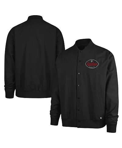 '47 Brand Men's Black Atlanta Falcons Sundays Euro Step Twill Full-Button Bomber Jacket