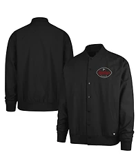 '47 Brand Men's Black Atlanta Falcons Sundays Euro Step Twill Full-Button Bomber Jacket